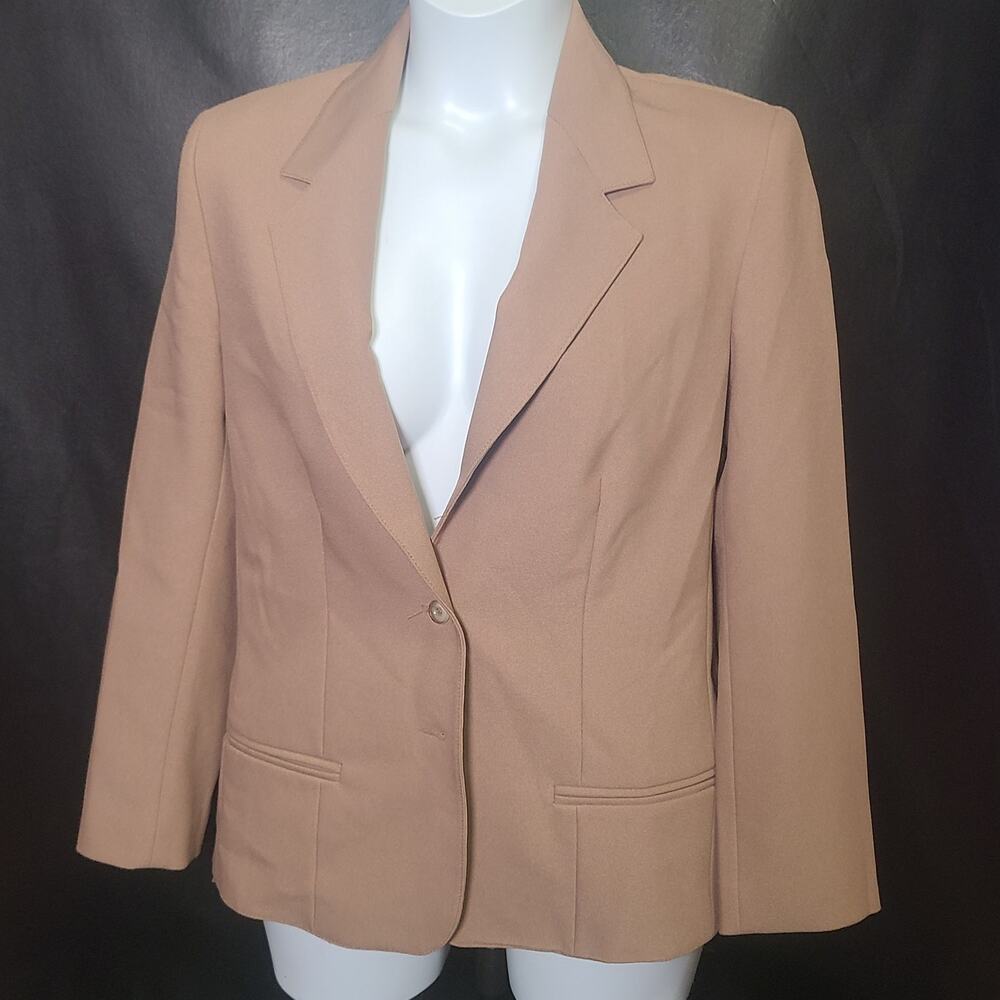 Pykettes Brown blazer was the shoulder pad size large